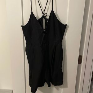 Zara Black V Neck Romper with Ties